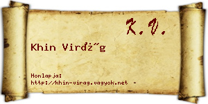Khin Virág névjegykártya