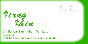 virag khin business card